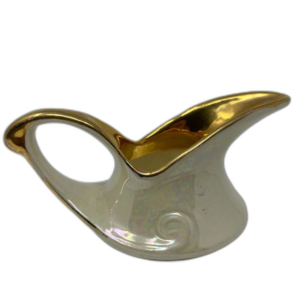 VTG Pearl China Co. Creamer/Sugar Set Hand Decorated 22KT Gold, USA